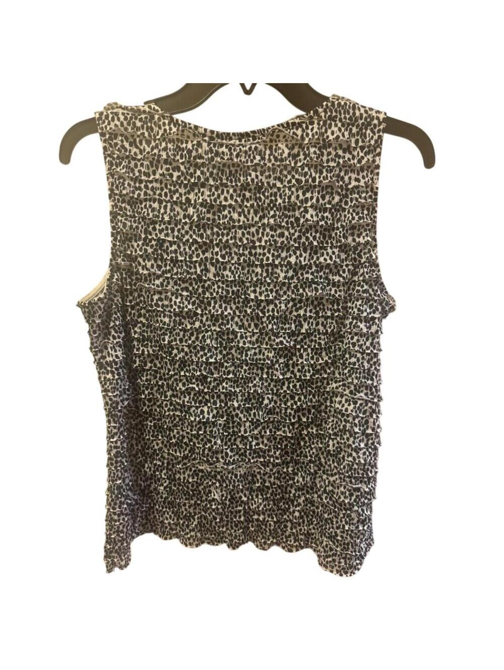 Chicos Tank top Animal Print Camisole White Black Travel Size 1 Medium USA - Picture 2 of 7